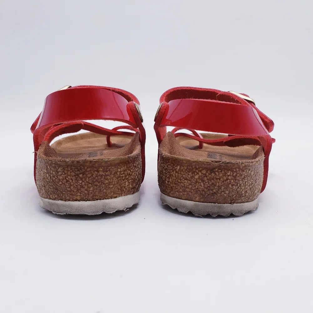 Birkenstock Kid's‎ Taormina Sandals Patent Red Birko-Flor Buckle Euro 34 US 3.5